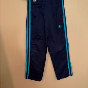 Adidas Kids Dark Blue Joggers with Teal Stripes
